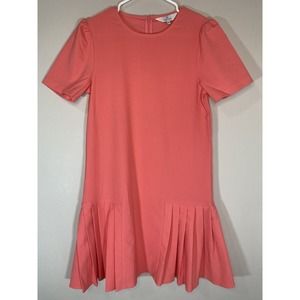 LaRoque Original Pink Drop Waist Dress Pleated Skirt Mini Spring Bold MEDIUM‎